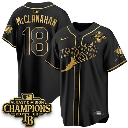 Tampa Bay Rays 2026 AL East Champs Gold Edition Vapor Jersey - Stitched-NQD