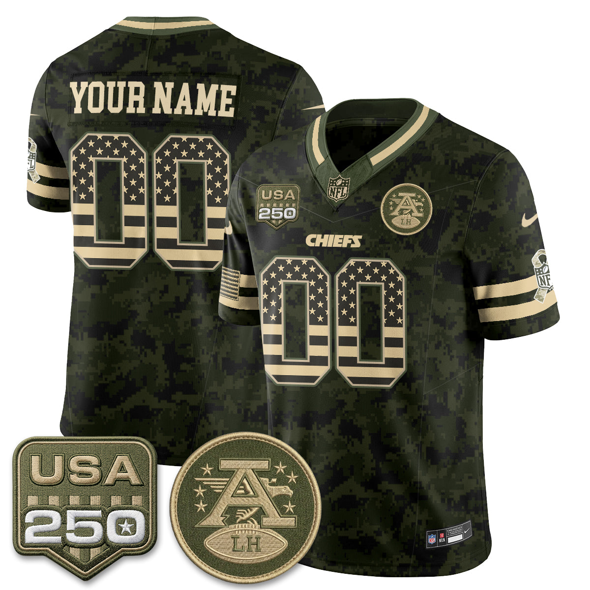 Kansas City Chiefs 2026 Salute to Service Vapor Custom Jersey - Stitched-NQD