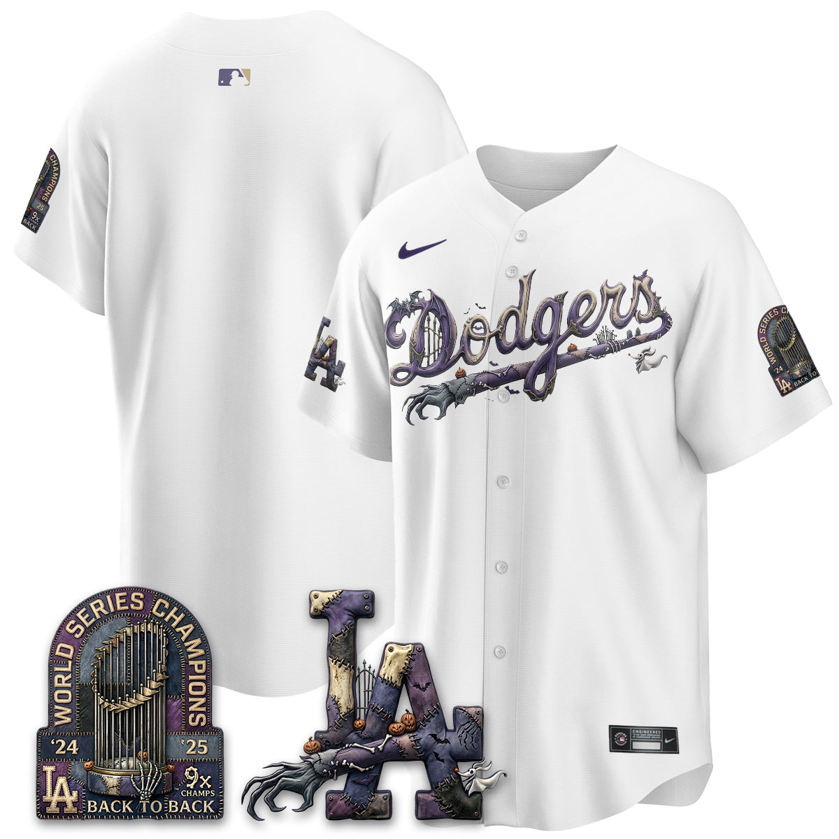 Los Angeles Dodgers Nightmare Edition Vapor Jersey - Stitched