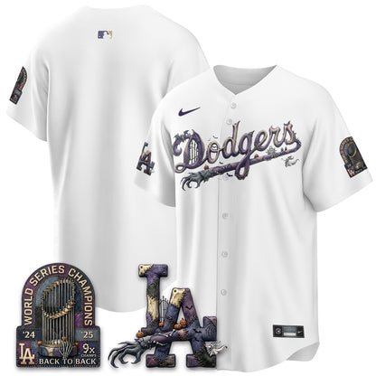 Los Angeles Dodgers Nightmare Edition Vapor Jersey - Stitched