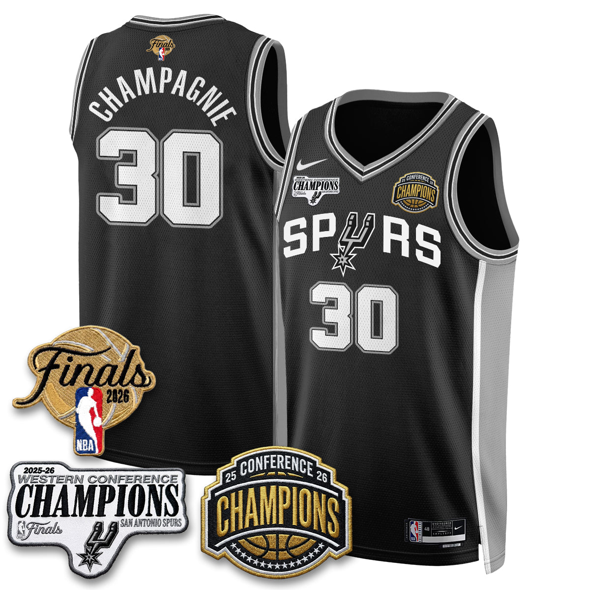 San Antonio Spurs 2026 NBA Western Conference Champions Vapor Jersey - Stitched