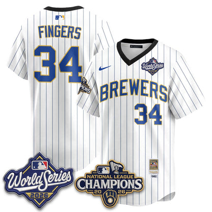 Milwaukee Brewers 2026 NL Champions Throwback Jersey - Stitched