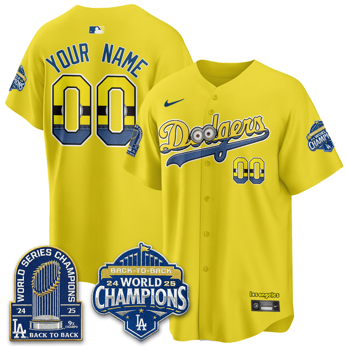 Los Angeles Dodgers x Yellow Capsules Vapor Custom Jersey - Stitched