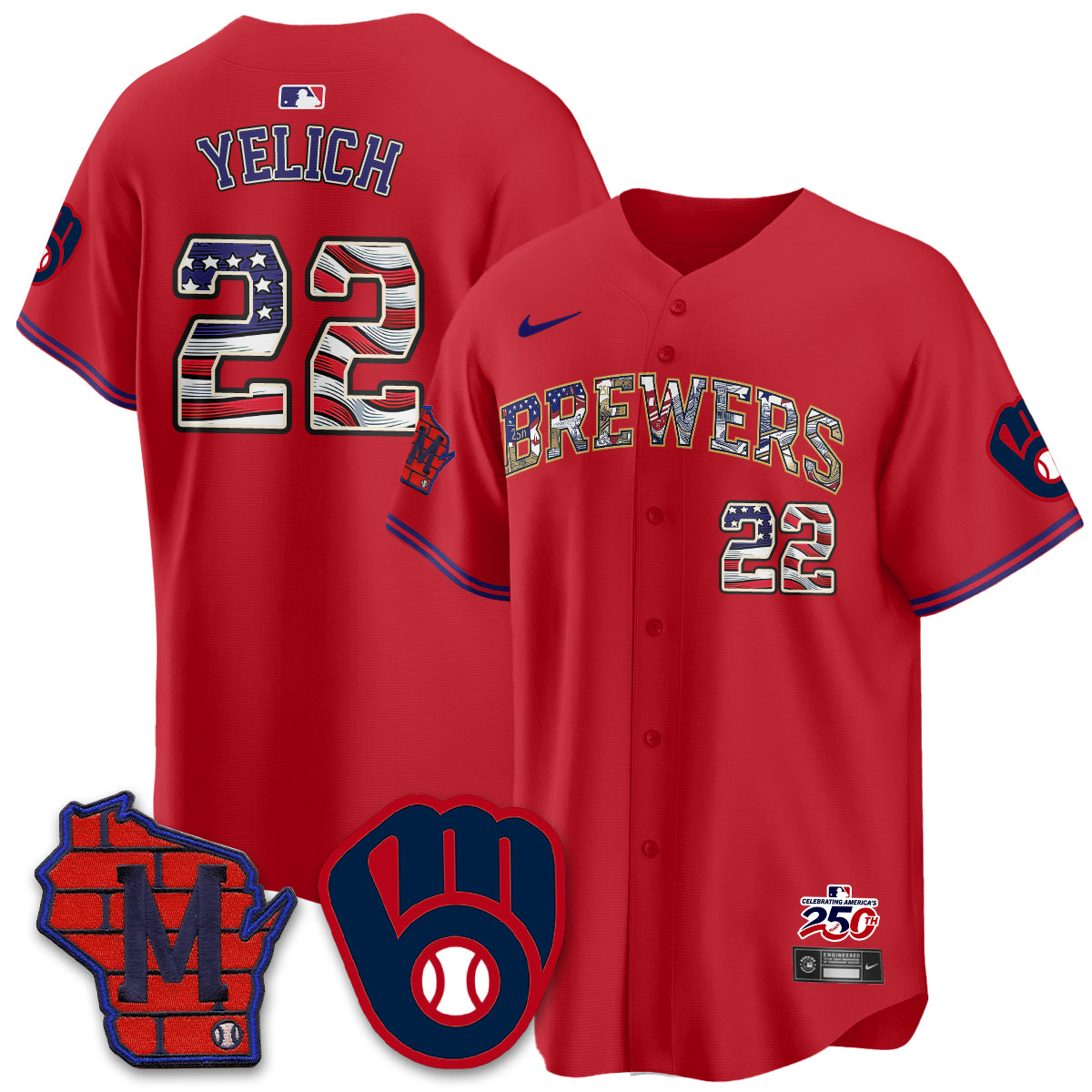 Milwaukee Brewers 2026 Independence Day USA Vapor Limited Jersey - Stitched