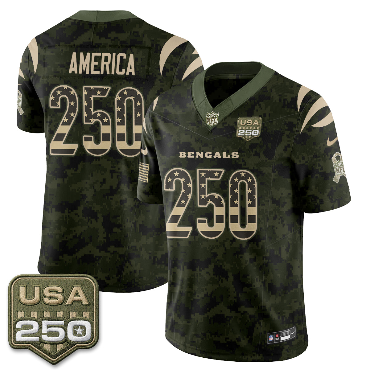Cincinnati Bengals 2026 Salute to Service Vapor Jersey - Stitched