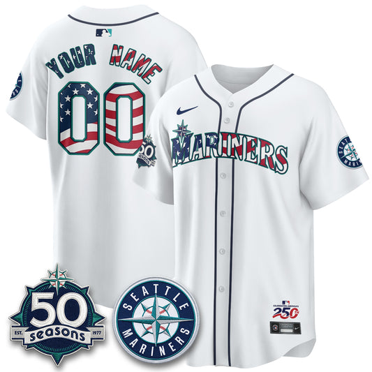 Seattle Mariners Americana 2026 Vapor Limited Custom Jersey - Stitched