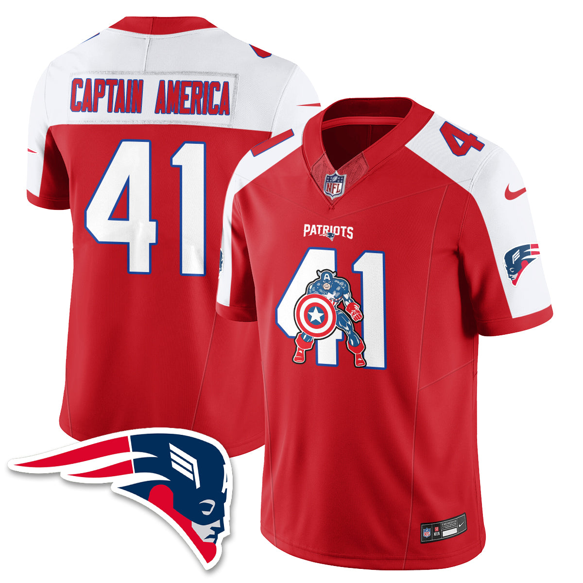 New England Patriots x Vibranium Shield Edition Vapor Jersey - Stitched