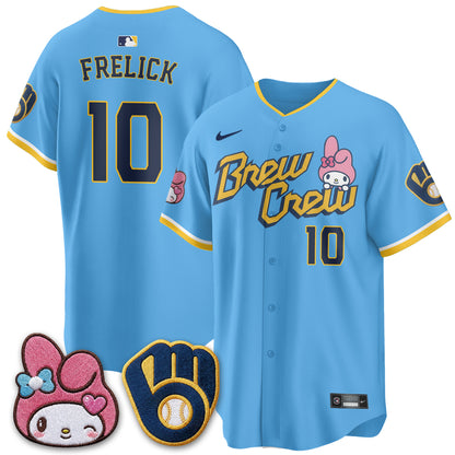 Milwaukee Brewers x Pink Sanrio Friend Edition Vapor Jersey - Stitched