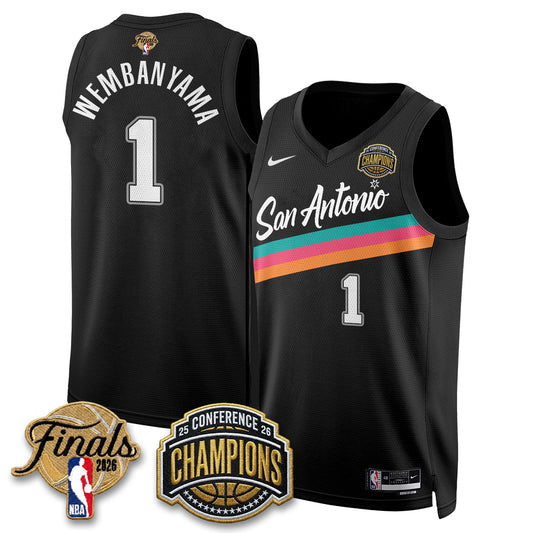 San Antonio Spurs 2026 NBA Western Conference Champions Vapor City Edition Jersey - Stitched