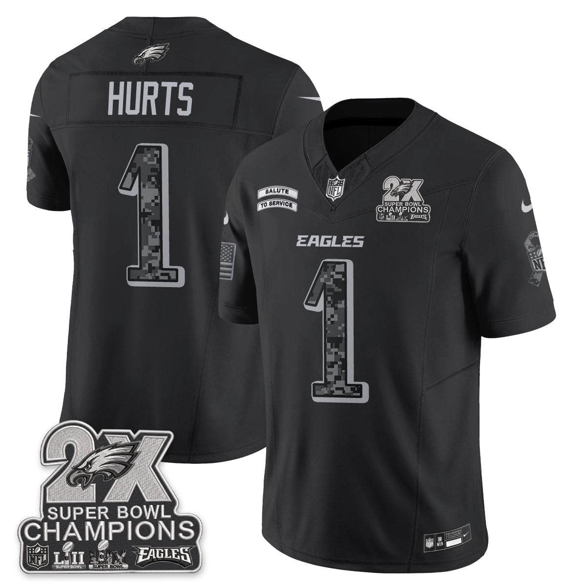Philadelphia Eagles Salute to Service V2 Vapor Jersey - Stitched-NQD