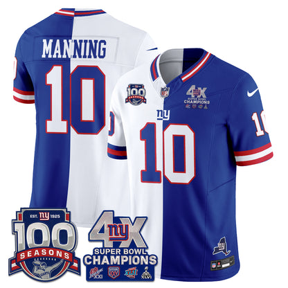 New York Giants 4X SBowl Split Edition Vapor Jersey - Stitched