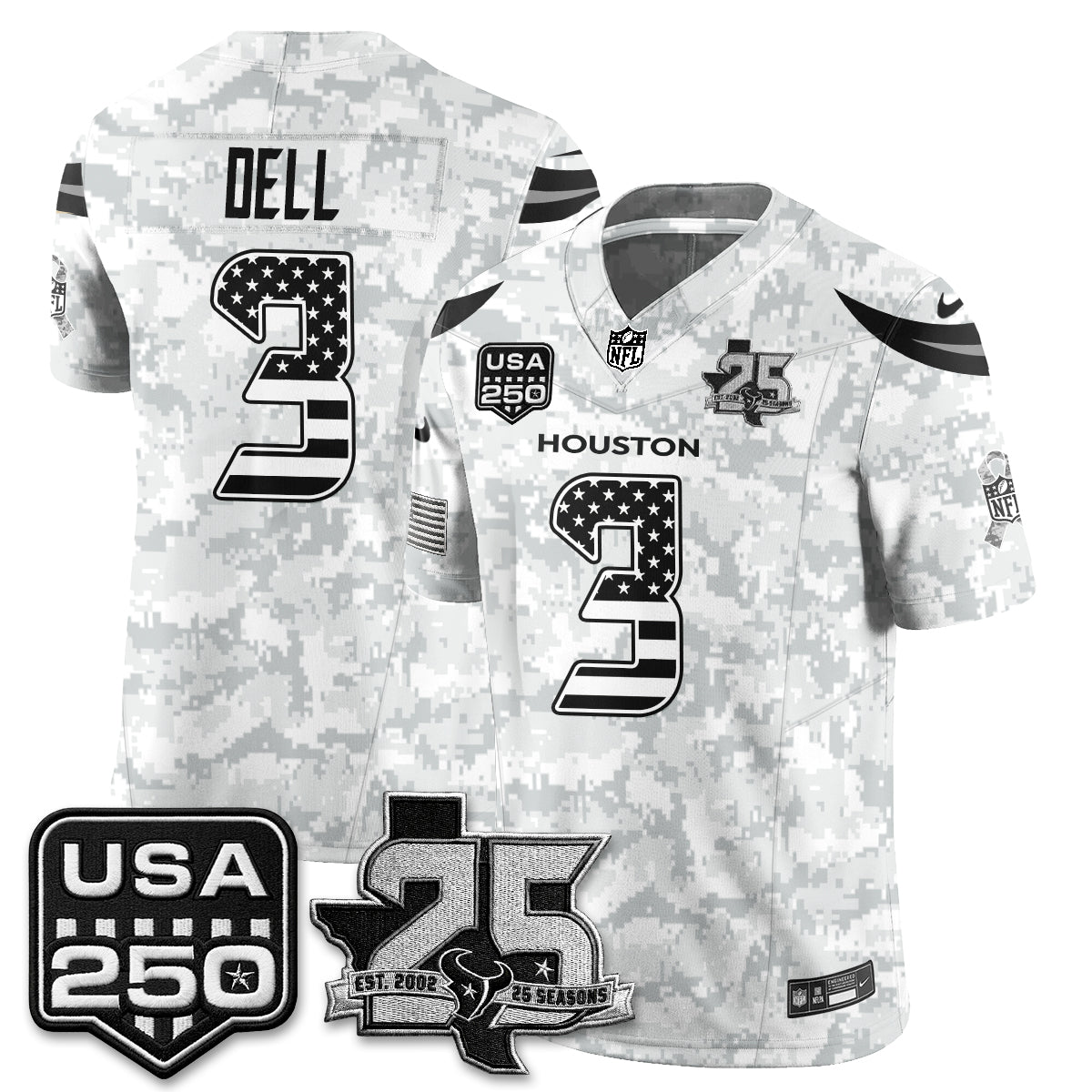 Houston Texans 2026 Salute to Service Edition Vapor Jersey - Stitched