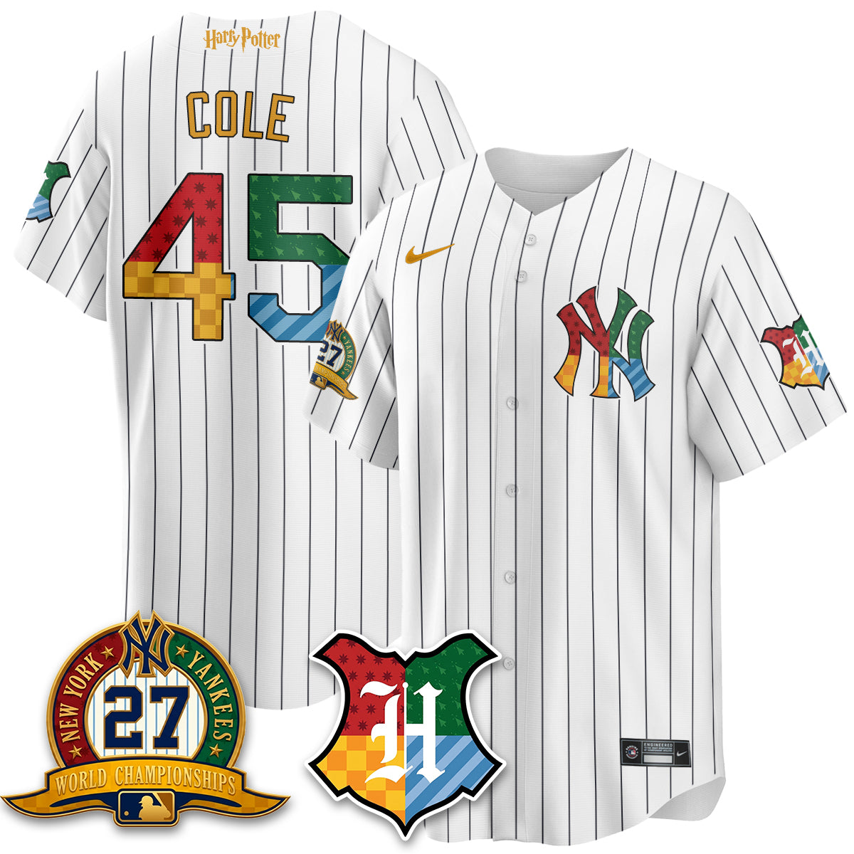 New York Yankees x "The Lightning Bolt Wizard" Edition Vapor Jersey- Stitched