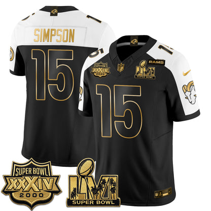 Los Angeles Rams SBowl Champs Gold Vapor Jersey - Stitched