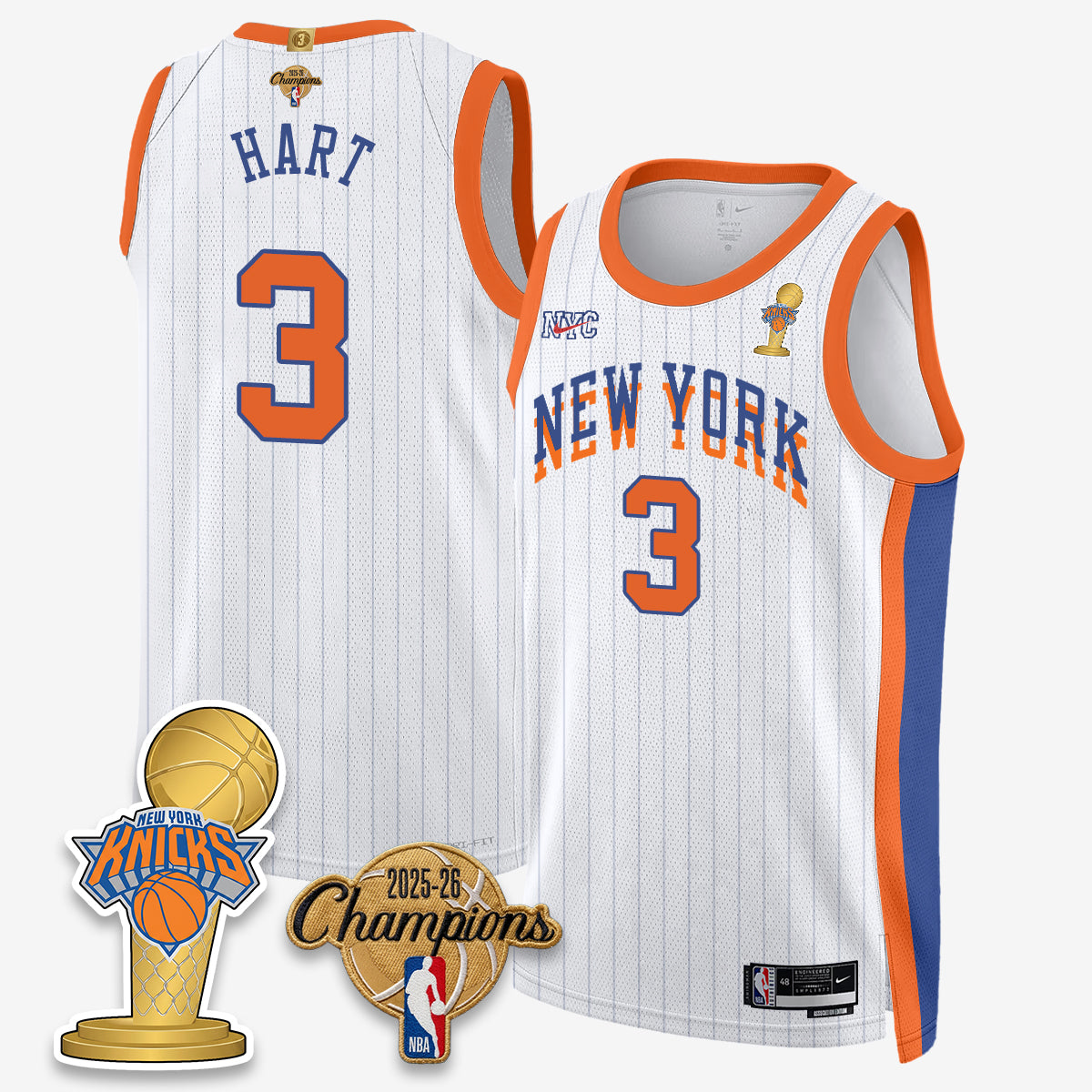 New York Knicks 2026 Basketball Champions Vapor Jersey - Stitched