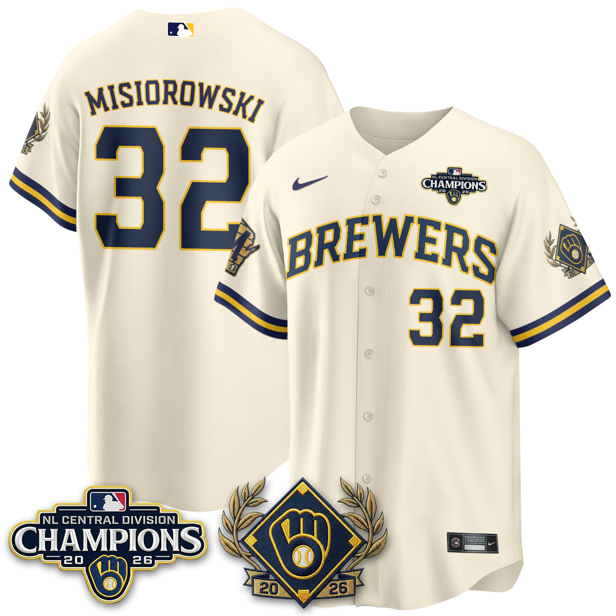 MIL 2026 NL Division Champs Vapor Blue Jersey - Stitched