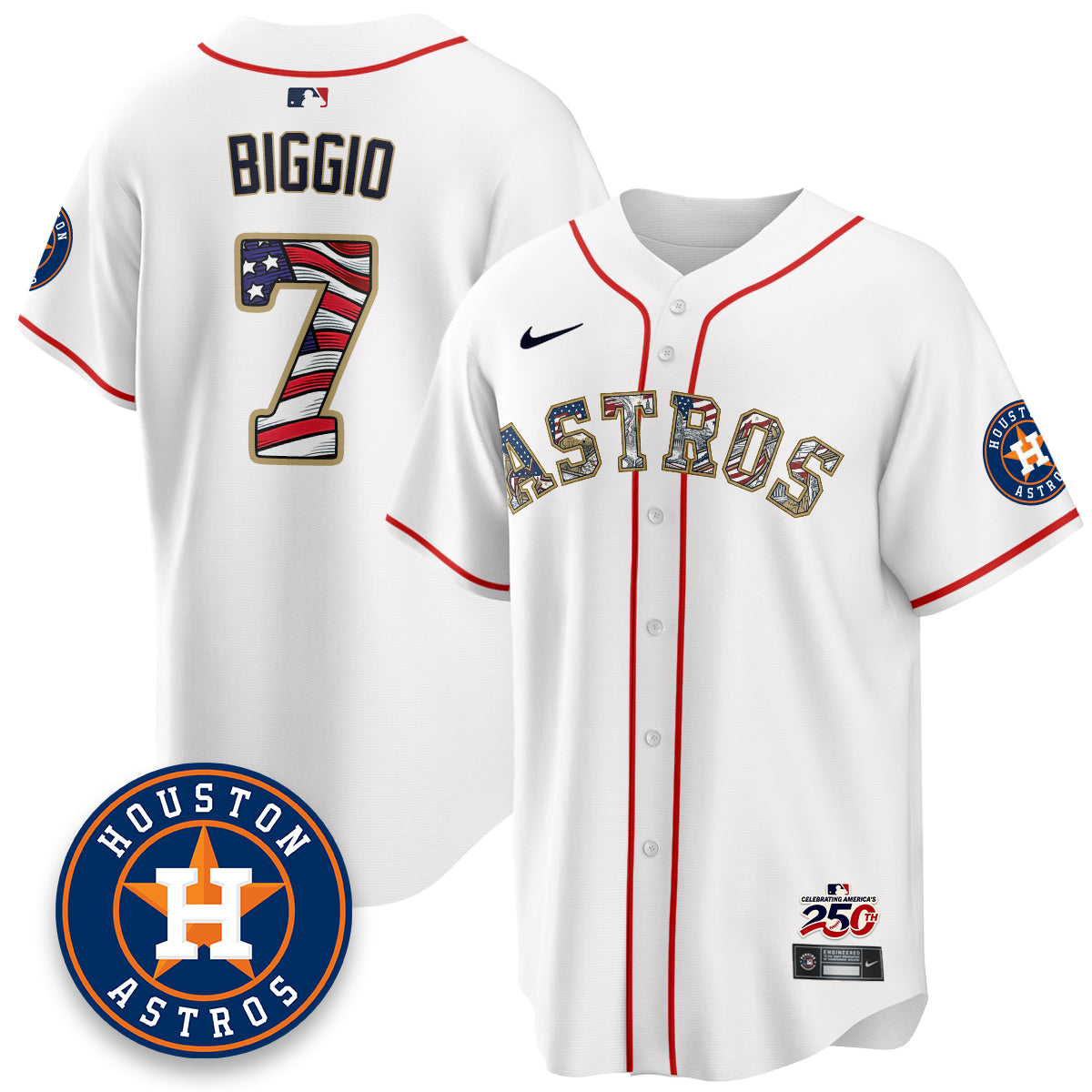 Houston Astros 2026 Independence Day USA Vapor Limited Jersey - Stitched