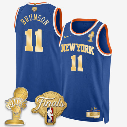 Jalen Brunson New York Knicks 2026 NBA Finals Champions Gold Standard Basketball Jersey - Limited Edition - Stitched