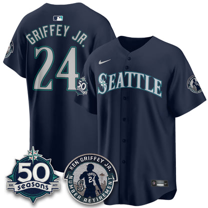 Seattle Mariners Ken Griffey Jr. Patch Vapor Premier Limited Jersey - All Stitched