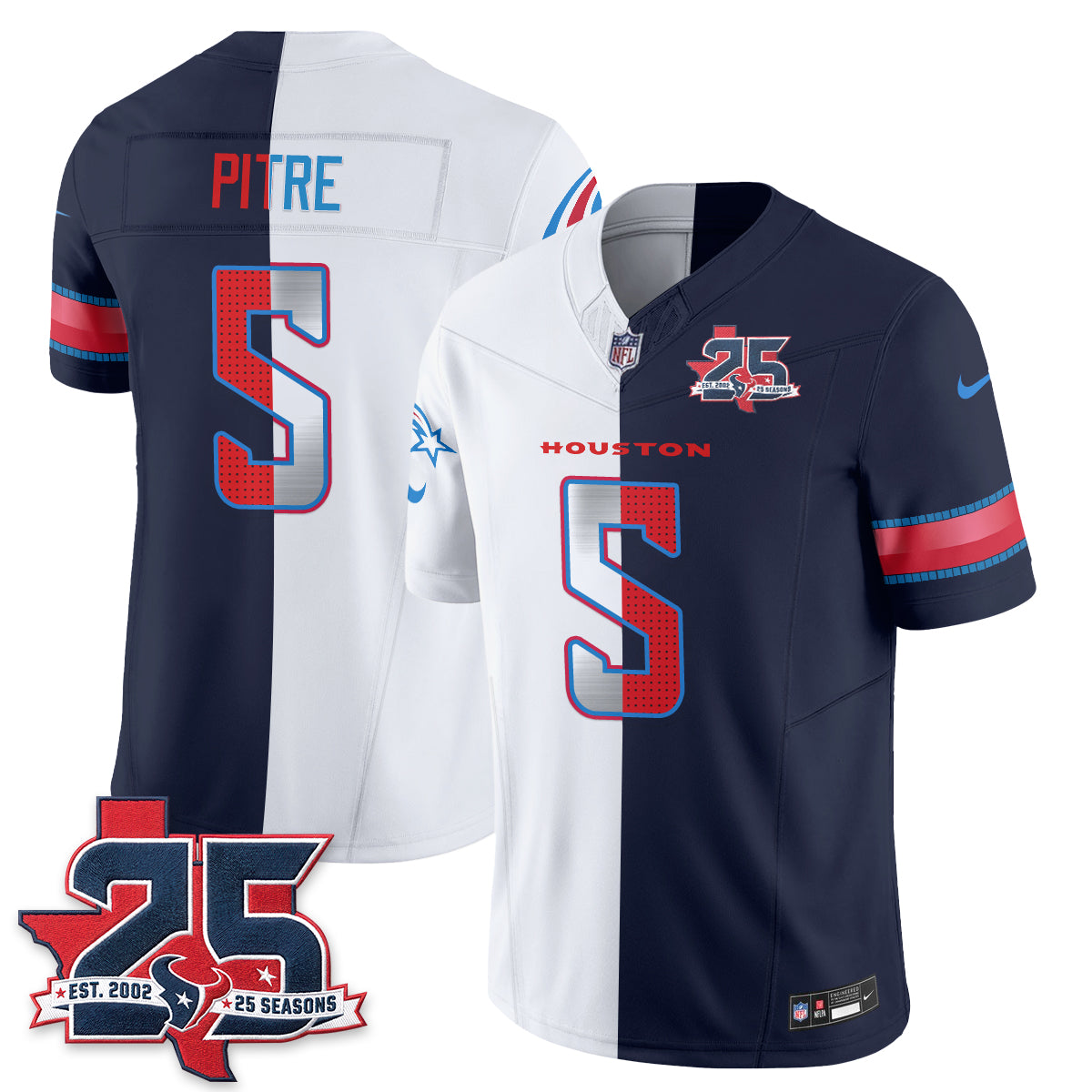 Houston Texans Fan Gear Split Vapor Jersey - Stitched