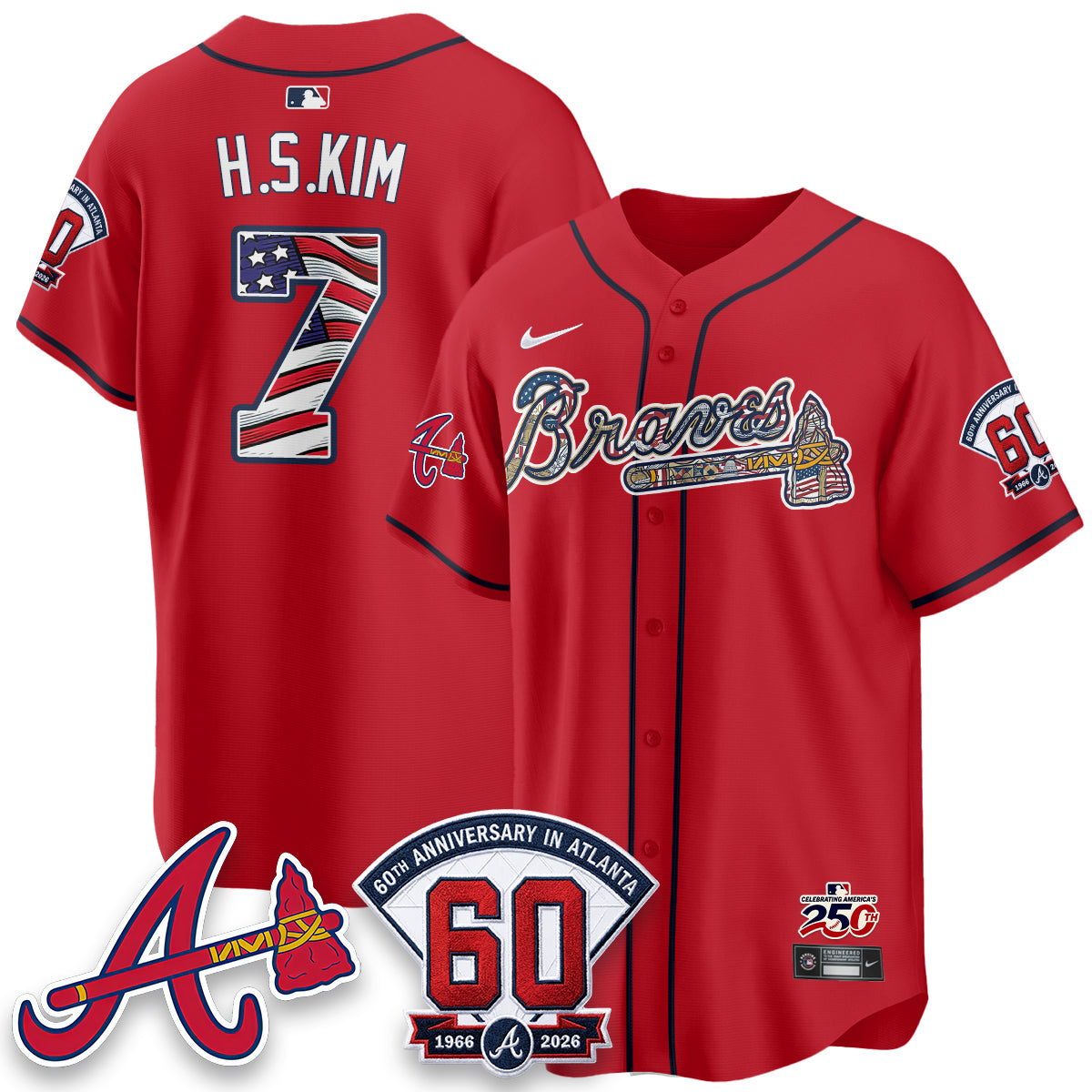 Atlanta Braves 2026 Independence Day USA Vapor Limited Jersey - Stitched