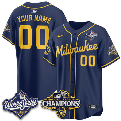 Milwaukee Brewers 2026 NL Champions Custom Vapor Jersey - Stitched-NQD