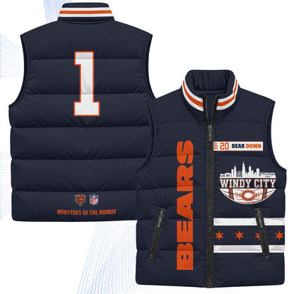 Chicago Bears "Windy City" Puffer Vest - Printed