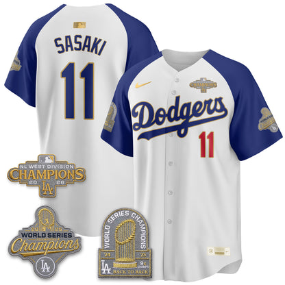 Los Angeles Dodgers 2026 NL West Champs Gold Vapor Jersey- Stitched