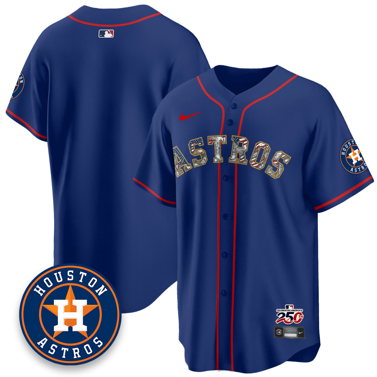 Houston Astros 2026 Independence Day USA Vapor Limited Jersey - Stitched