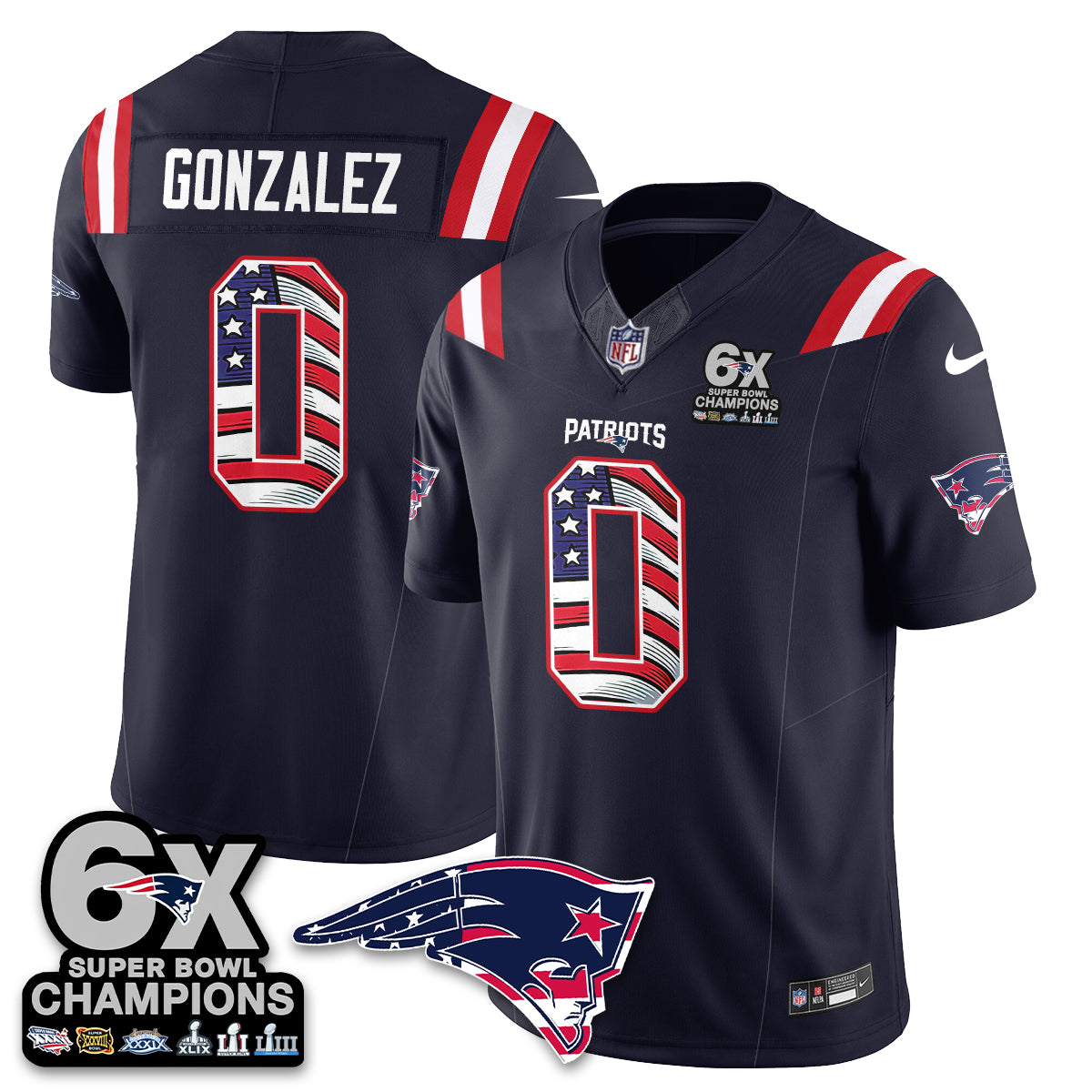 New England Patriots America Edition Vapor Jersey V2- Stitched