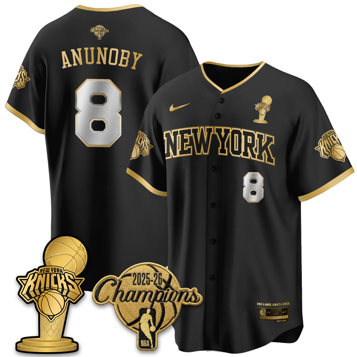 New York Knicks 2026 NBA Champions Vapor Jersey - Stitched