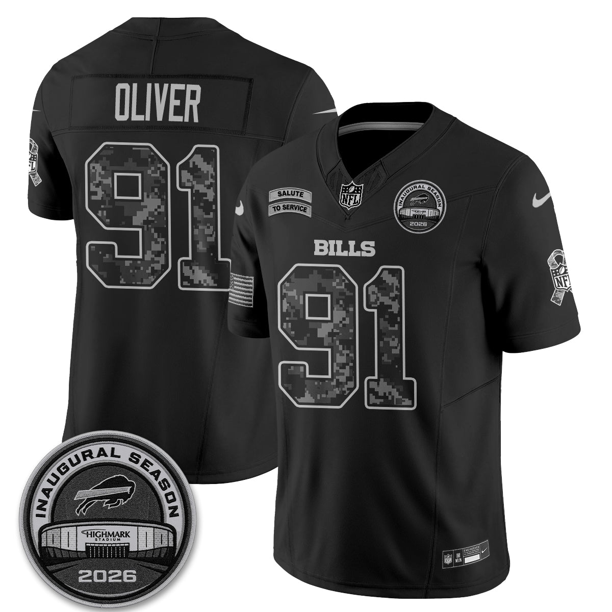 Buffalo Bills 2026 Salute to Service Edition Vapor Jersey V2- Stitched-NQD