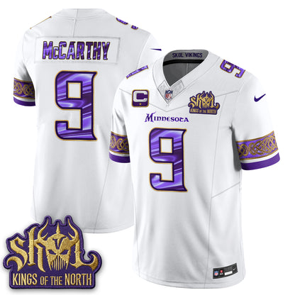 Minnesota Vikings Fangear Edition Warrior Skol Patch Vapor Jersey - Stitched