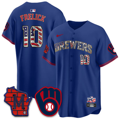 Milwaukee Brewers 2026 Independence Day USA Vapor Limited Jersey - Stitched