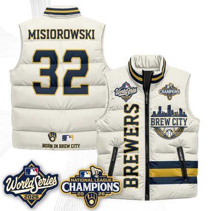 Milwaukee Brewers 2026 NL Champions Puffer Vest - Printed