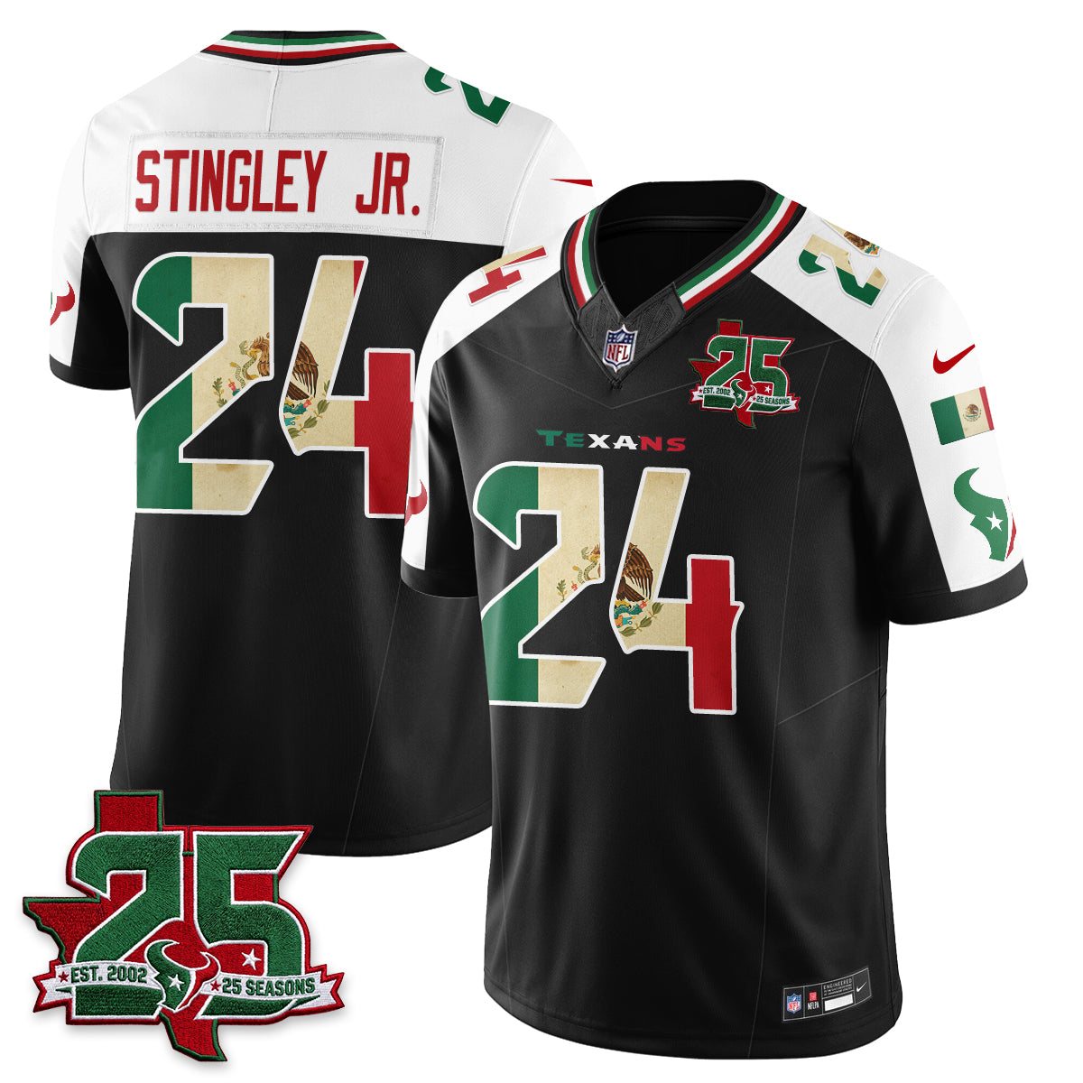 Houston Texans 25 Seasons Mexico Style Vapor Jersey - Stitched