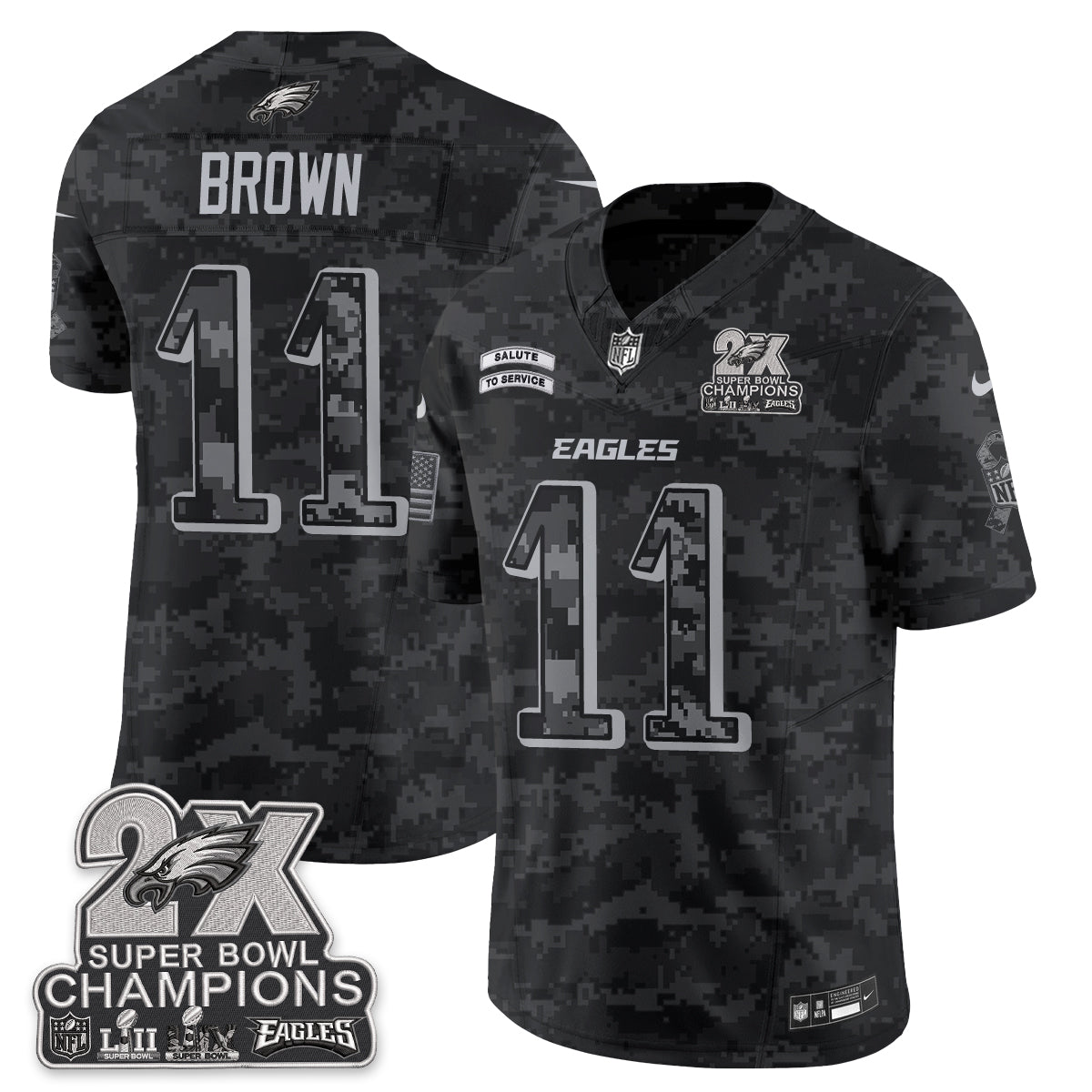 Philadelphia Eagles Salute to Service V2 Vapor Jersey - Stitched-NQD
