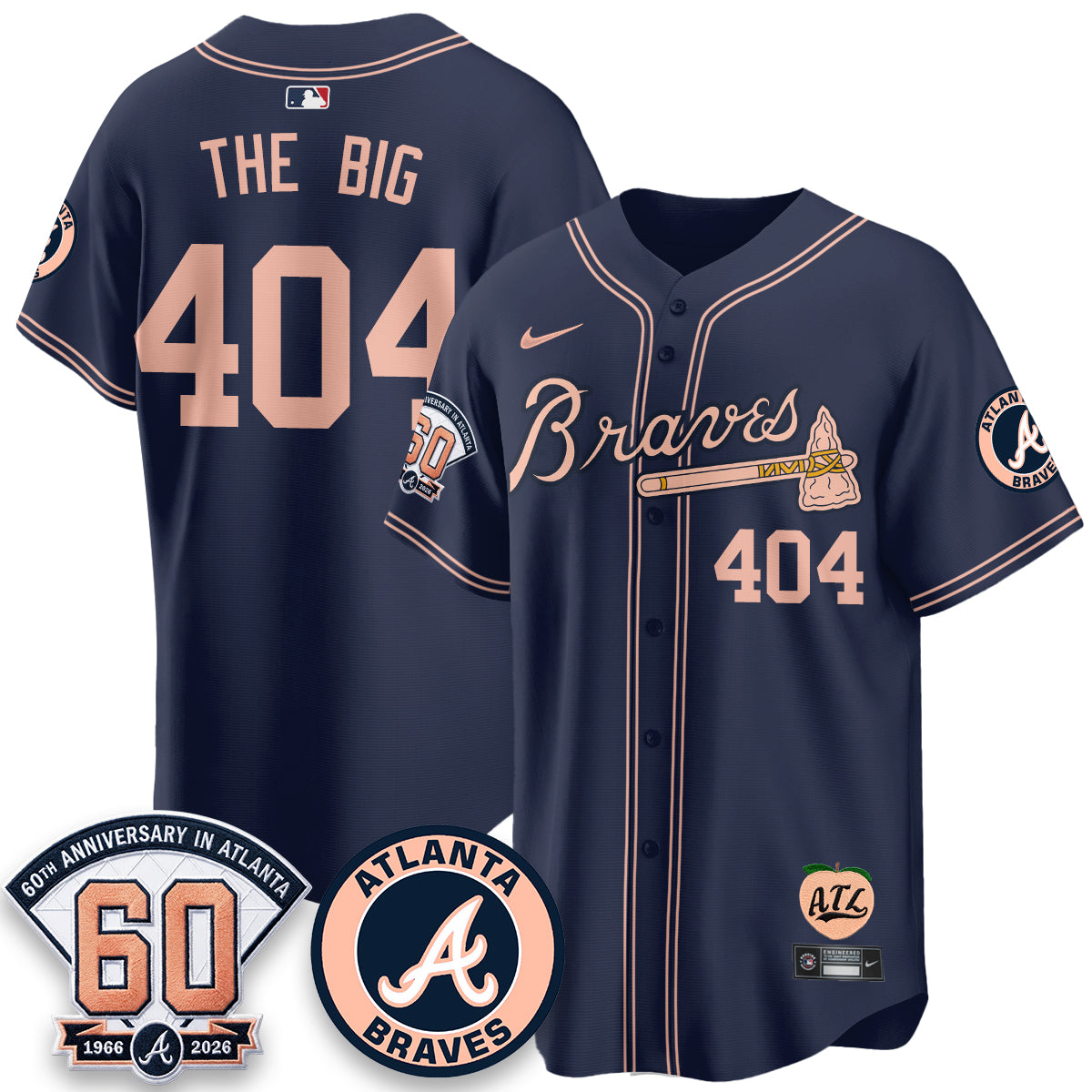 Atlanta Braves 60th Anniversary Peach Edition Vapor Premier Limited Jersey - All Stitched (1)