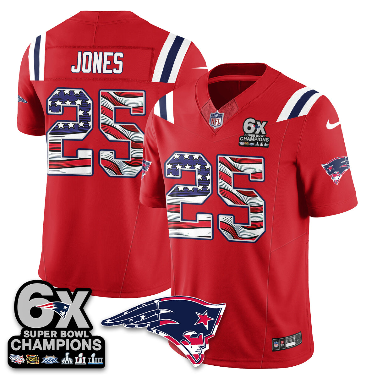 New England Patriots America Edition Vapor Jersey V2- Stitched