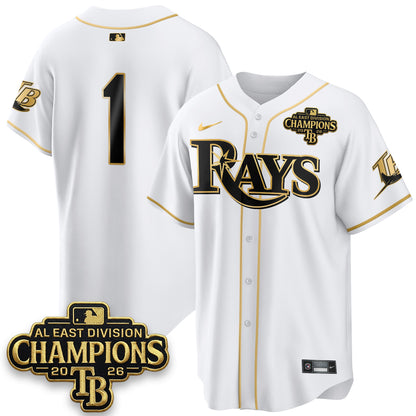 Tampa Bay Rays 2026 AL East Champs Gold Edition Vapor Jersey - Stitched-NQD