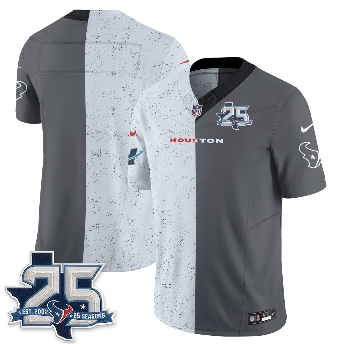 Houston Texans Fan Gear Split Vapor Jersey - Stitched
