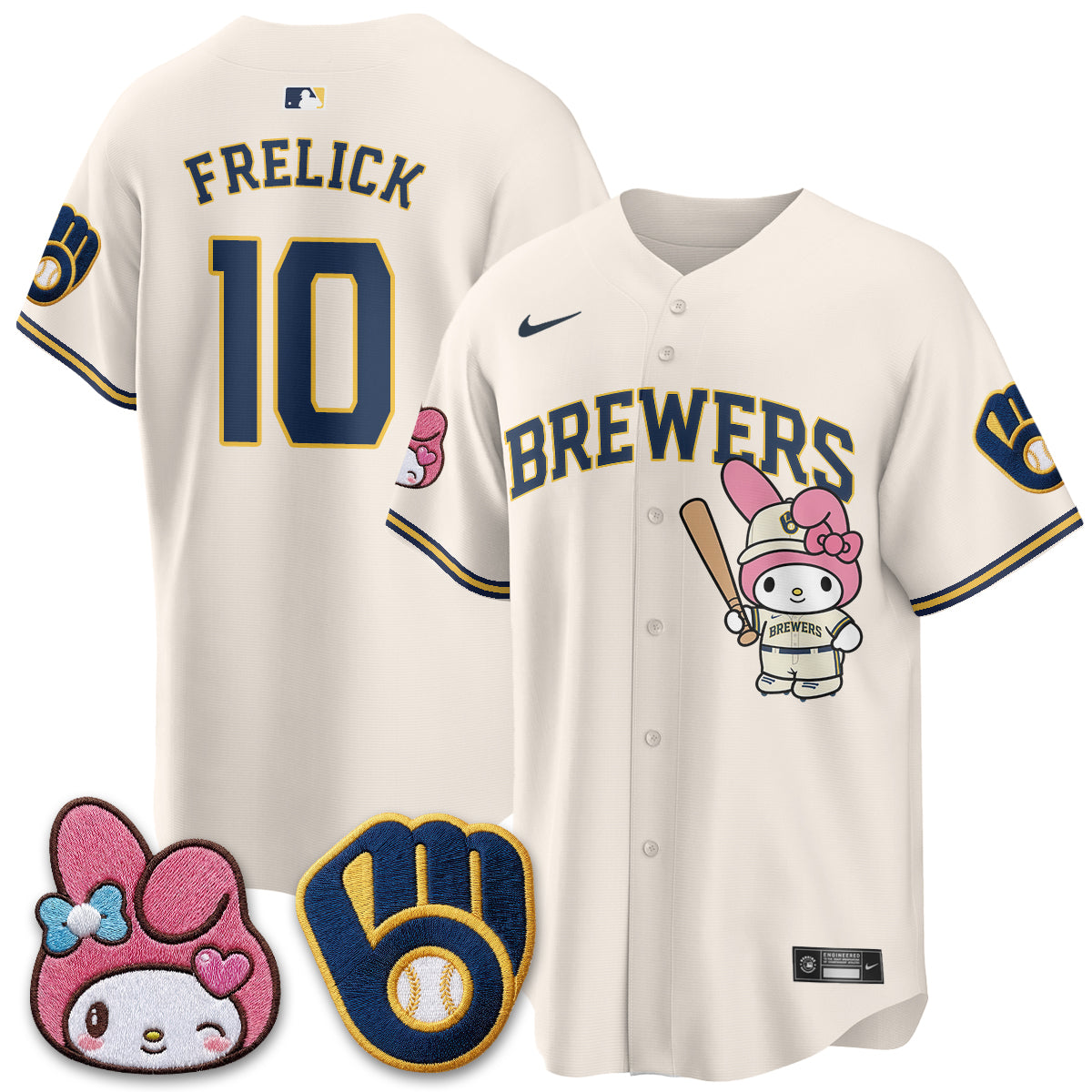 Milwaukee Brewers x Pink Sanrio Friend Edition Vapor Jersey - Stitched