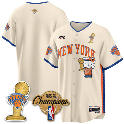 New York Knicks 2026 NBA Champions x Meow Kitty Vapor Jersey - Stitched