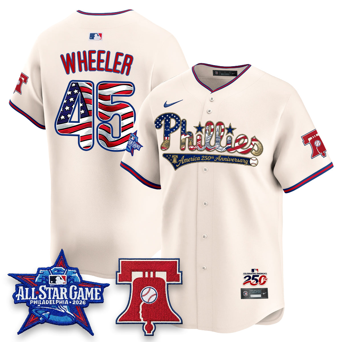Philadelphia Phillies 2026 Independence Day USA Vapor Limited Jersey - Stitched
