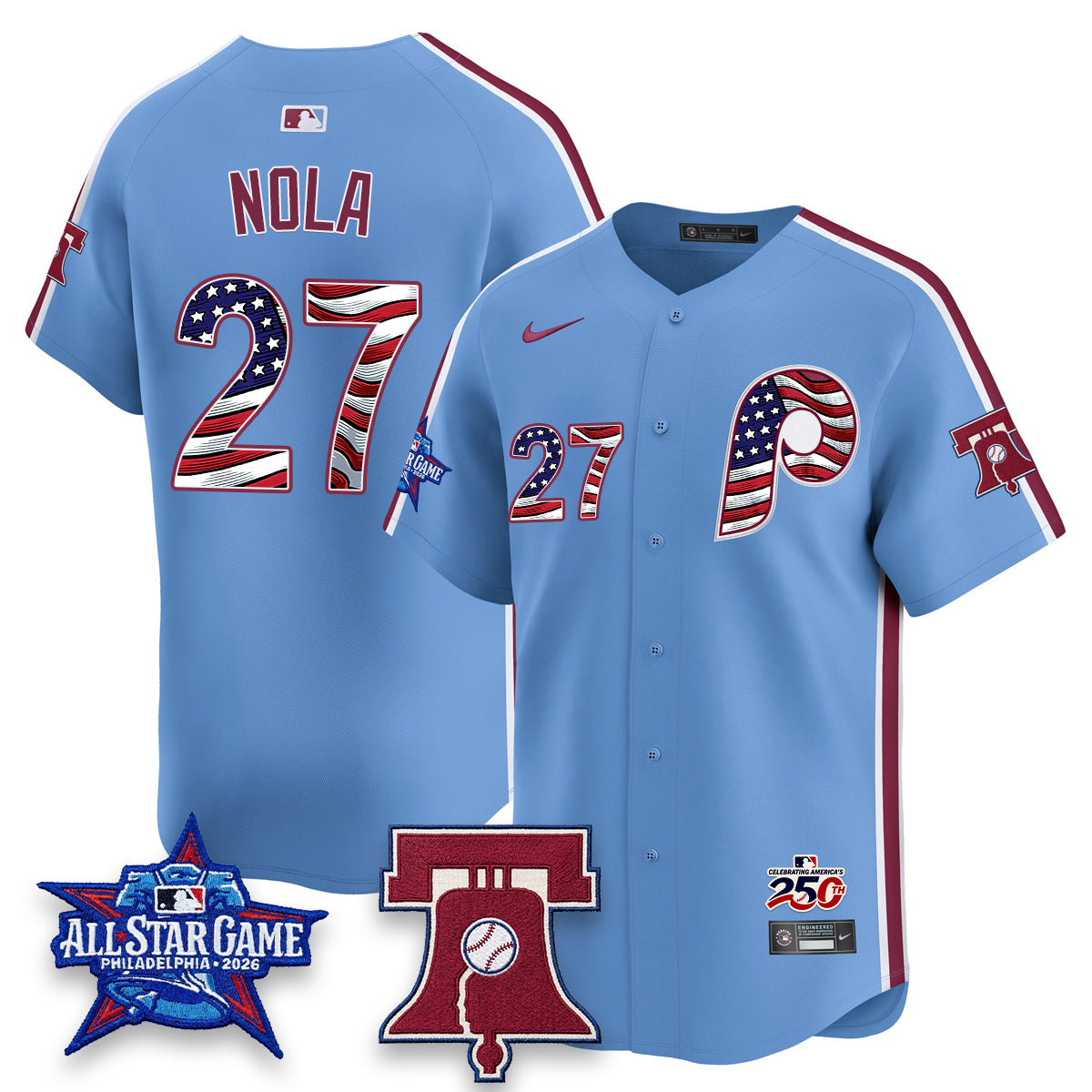 Philadelphia Phillies 2026 Independence Day USA Vapor Limited Jersey - Stitched