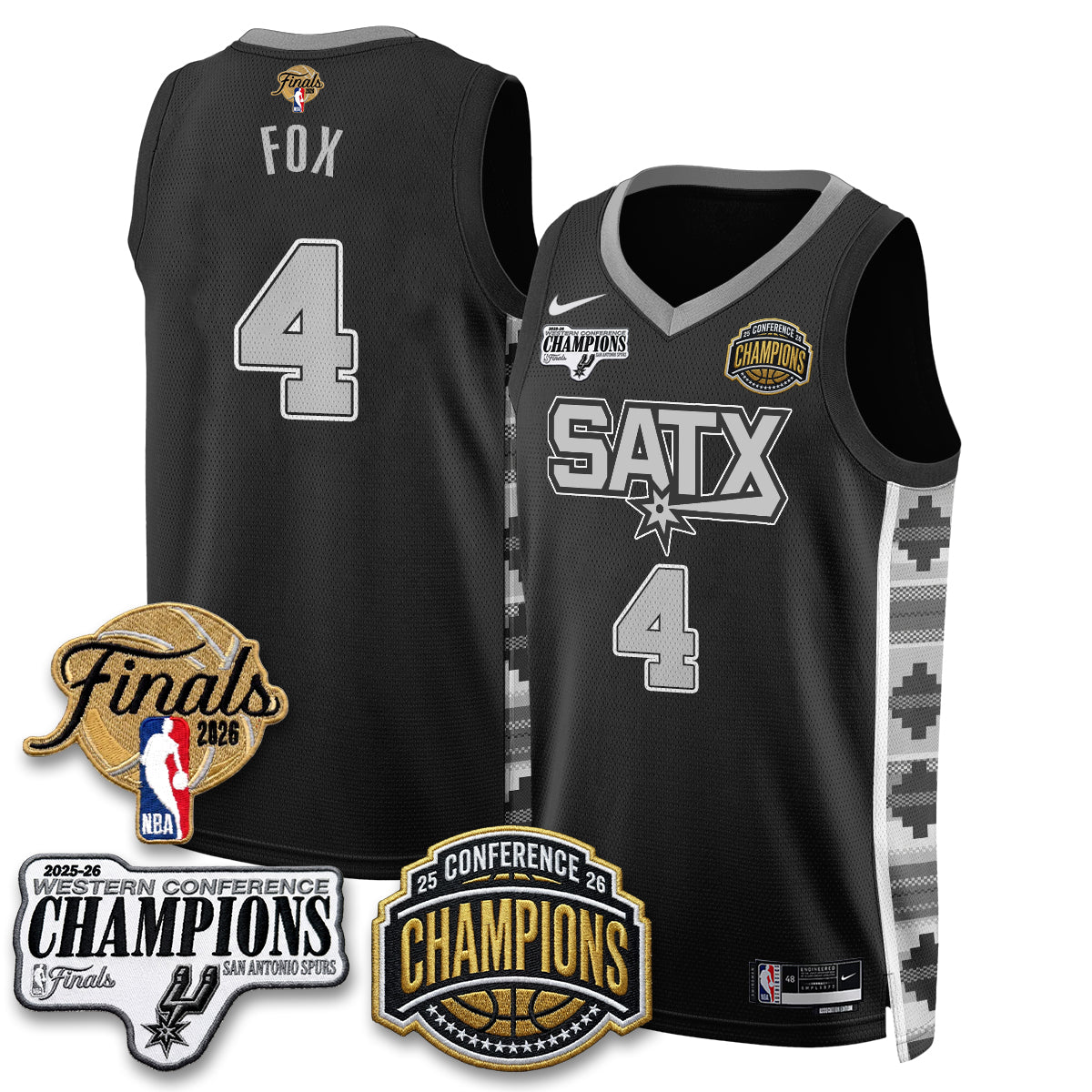 San Antonio Spurs 2026 NBA Western Conference Champions Vapor Jersey - Stitched