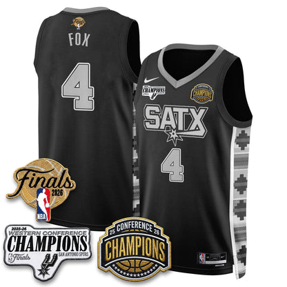 San Antonio Spurs 2026 NBA Western Conference Champions Vapor Jersey - Stitched