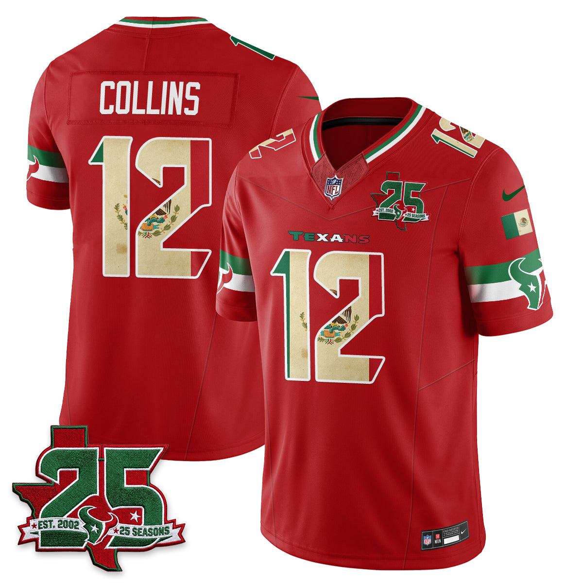 Houston Texans 25 Seasons Mexico Style Vapor Jersey - Stitched