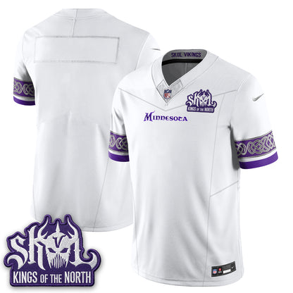 Minnesota Vikings Fangear Edition Warrior Skol Patch Vapor Jersey - Stitched