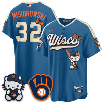 Milwaukee Brewers Meow KT Night Vapor Limited Jersey - Stitched